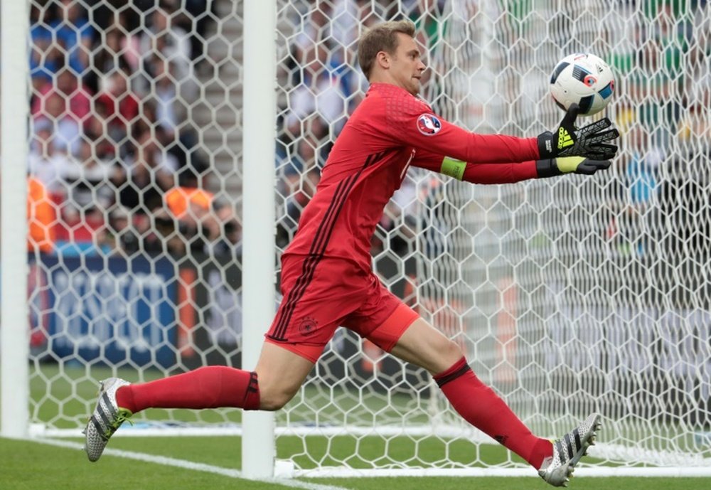 Germanys goalkeeper Manuel Neuer, seen in action during their Euro 2016 Group C match against Northern Ireland, at the Parc des Princes stadium in Paris, on June 21, 2016