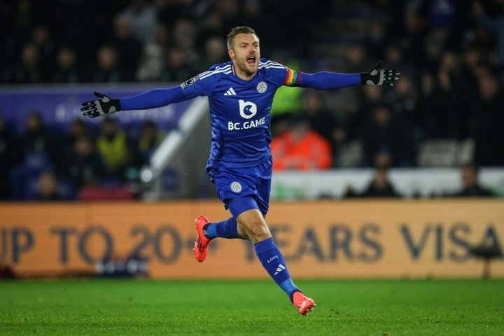 Vardy will reach a remarkable milestone of 500 appearances for Leicester. AFP