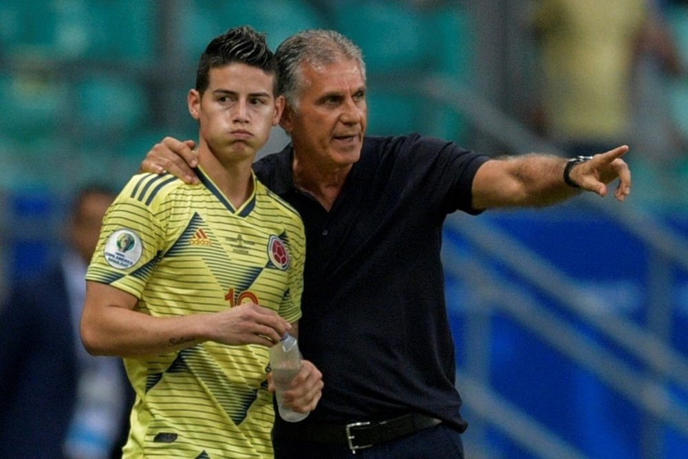 Queiroz a rendu visite à James Rodriguez. AFP