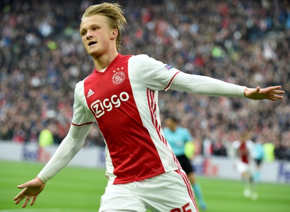 Kasper Dolberg stars for Ajax at the age of 19. AFP