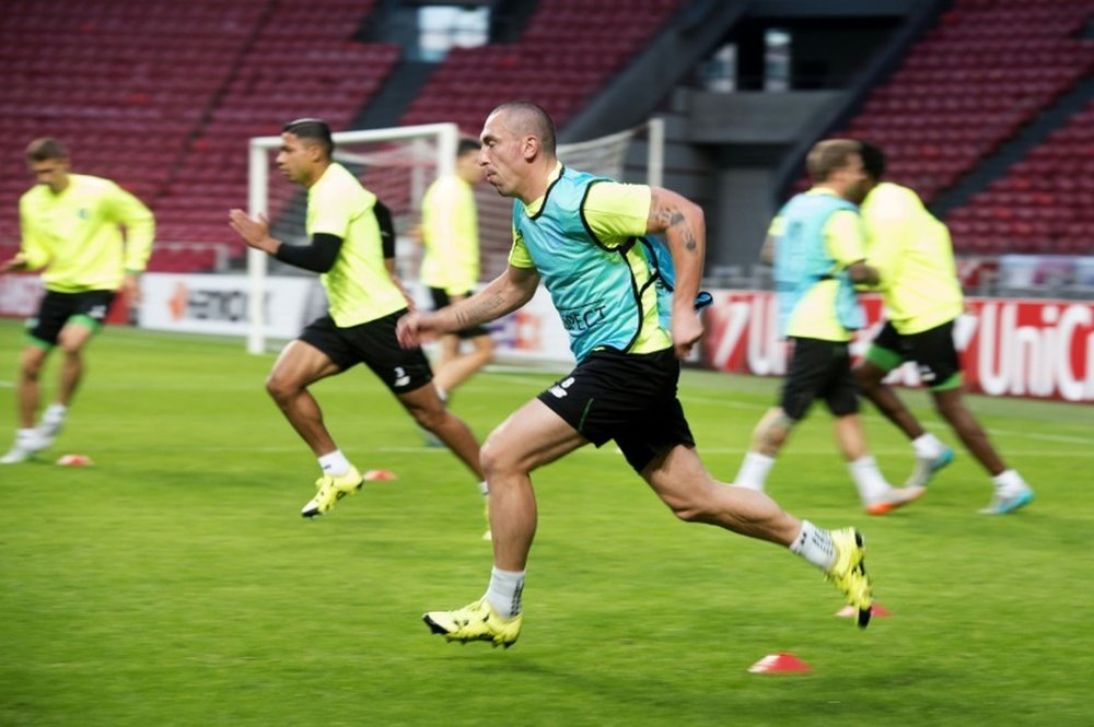 Celtics FC players, seen during a training session