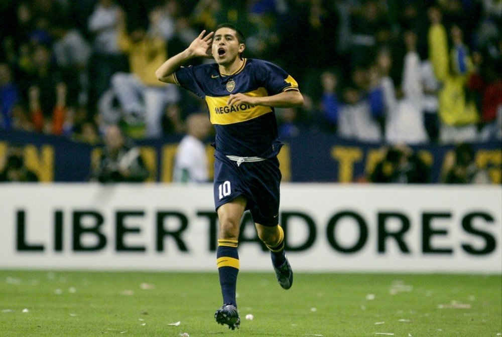 Riquelme foi o protagonista da sexta Libertadores do Boca Juniors. AFP