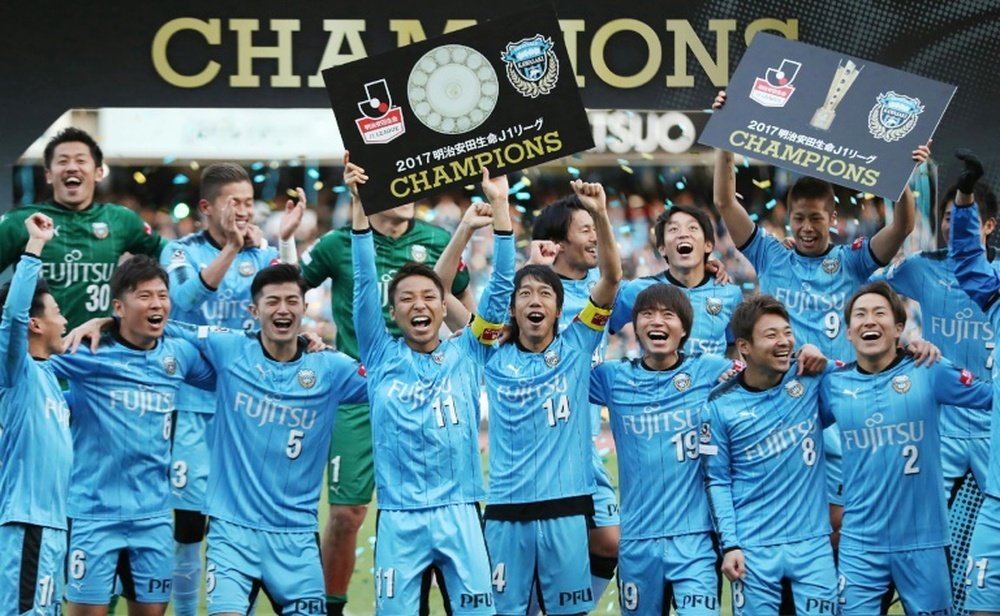 Kawasaki Frontale crushed Omiya Ardija 5-0 on Saturday to capture the J-League championship. AFP