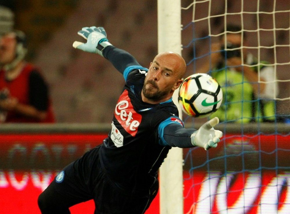 Napoli have rejected an offer from PSG for goalkeeper Pepe Reina. AFP