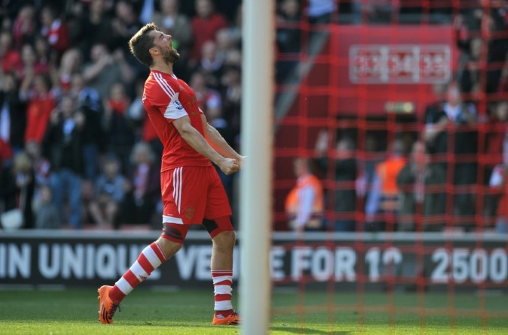 Jay Rodriguez celebrates his equalising goal. AFP