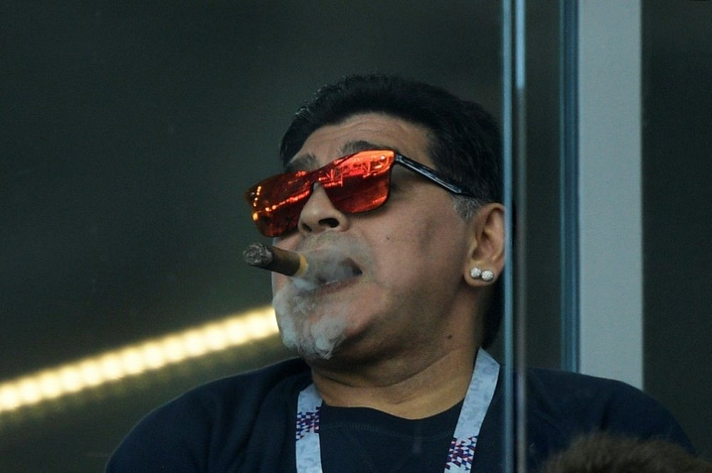 Maradona y su entrevista en el día de su cumpleaños. AFP
