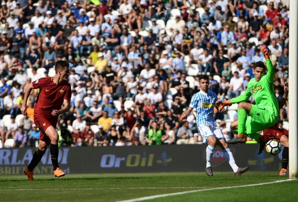 Schick scored the third goal of the game. AFP