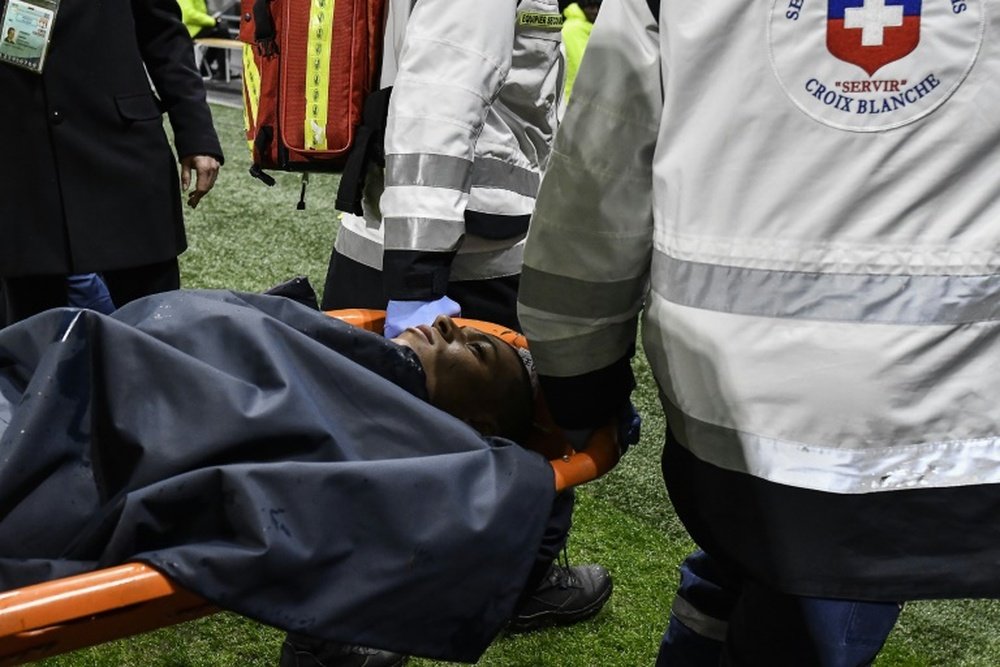Mbappe could be out for two months with a head injury. AFP