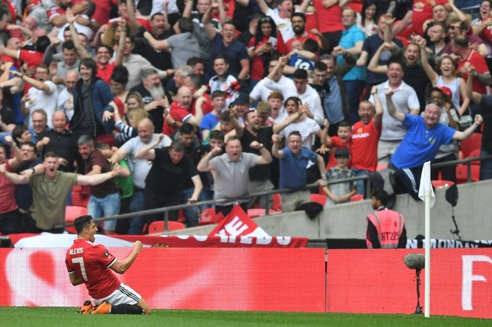 Sanchez was man-of-the-match for United. AFP