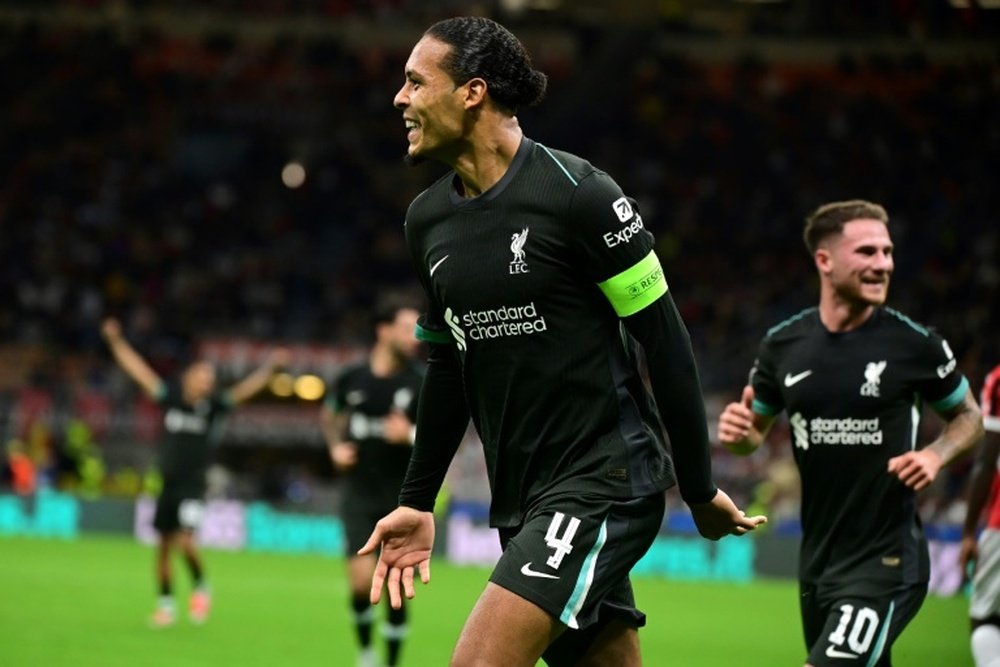 Virgil van Dijk praised Saliba in a podcast. AFP