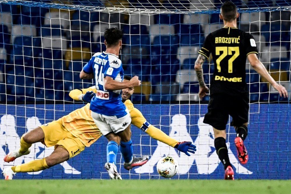 Le Napoli de Mertens file en finale de la Coppa Italia. AFP