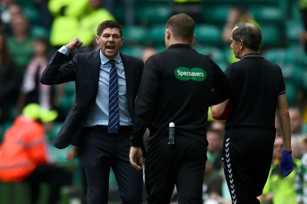 Gerrard was incensed by targeting of Rangers' Morelos by St Mirren fans.  AFP