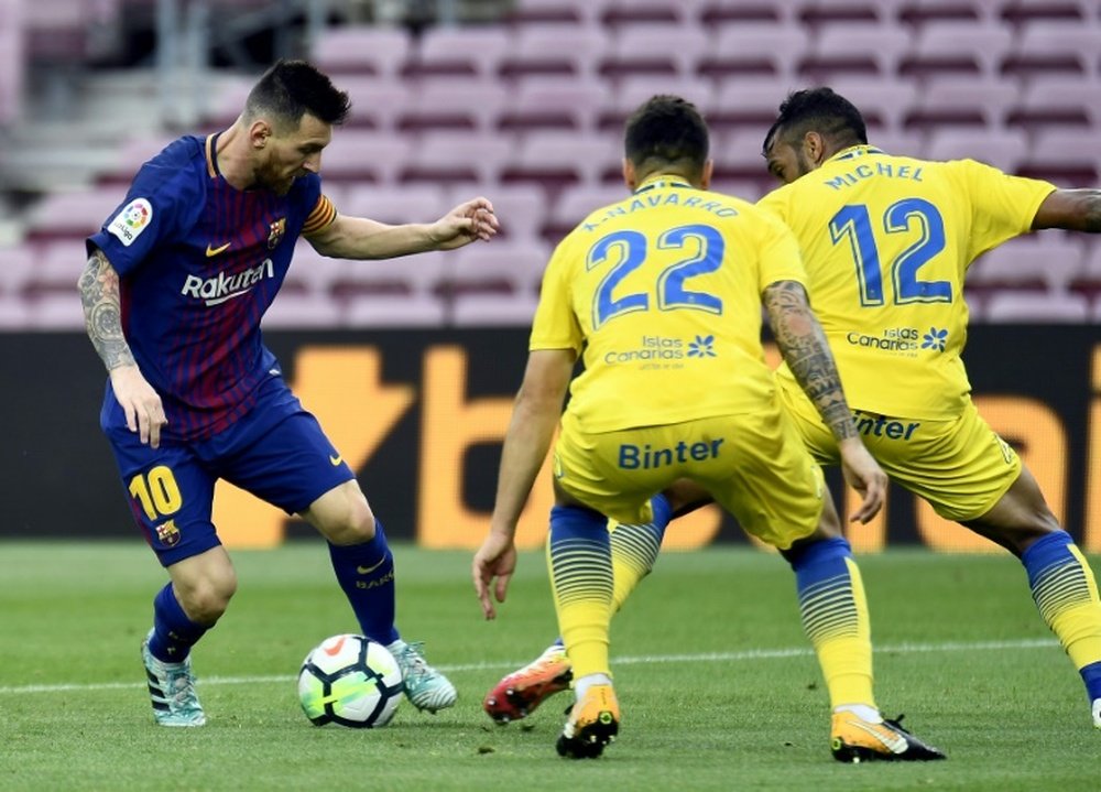Barcelona y Las Palmas sacan el mismo partido a sus goles. AFP
