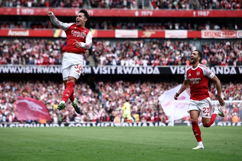 Zubimendi a inscrit ses premiers buts pour Arsenal samedi. AFP