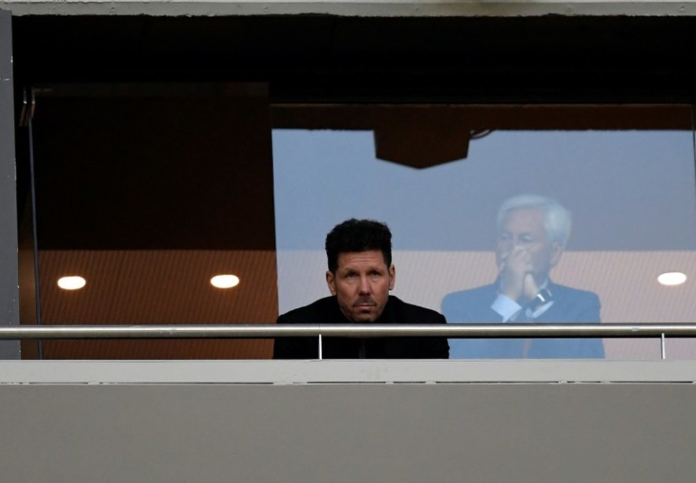 Simeone was refused permission to sit on the bench. AFP