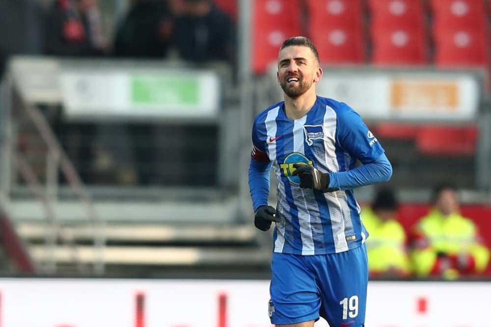 Ibisevic marcó con el Hertha Berlín. AFP