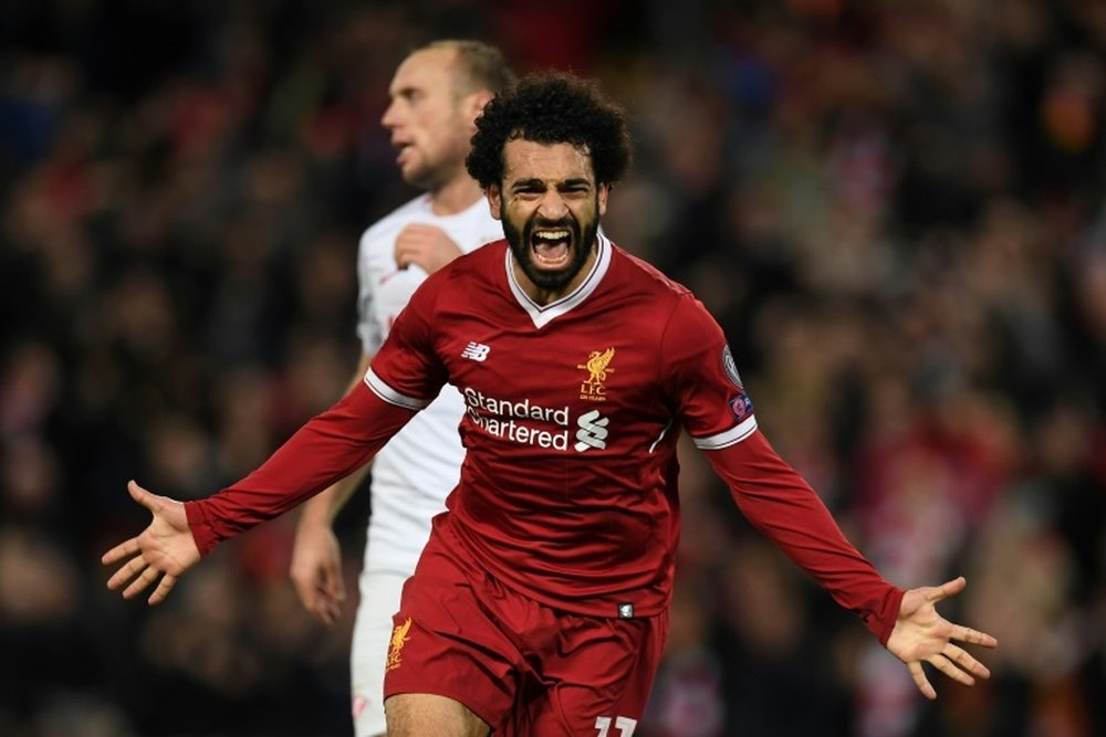 Salah ha necesitado 25 partidos para marcar 21 goles en la Premier. AFP/Archivo