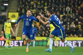 El Chelsea ganó por 1-3 al Norwich City. AFP