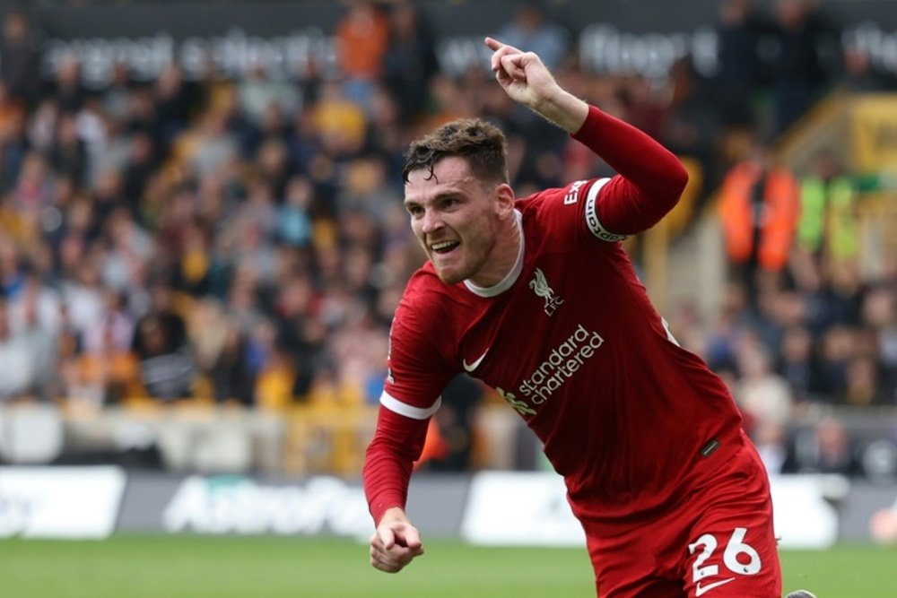 Andy Robertson has been pictured in a sling. AFP