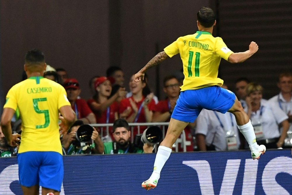 Brasil consiguió su primera victoria en el Mundial. AFP
