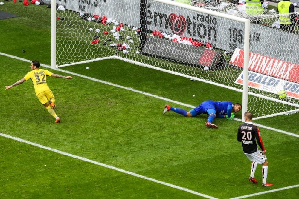 Dani Alves nodded in the winner. AFP