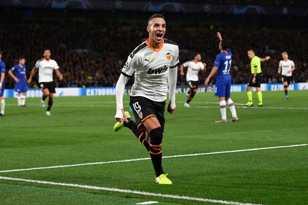 Rodrigo celebrates his goal. AFP