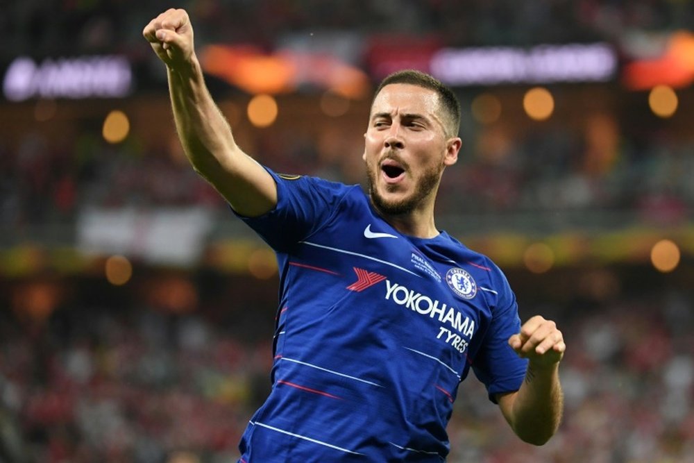 Hazard scores twice in final match for Chelsea. AFP