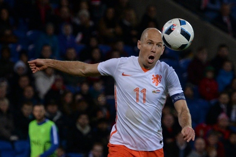 Netherlands midfielder Arjen Robben prepares to shoot during the international friendly against Wales at Cardiff City Stadium