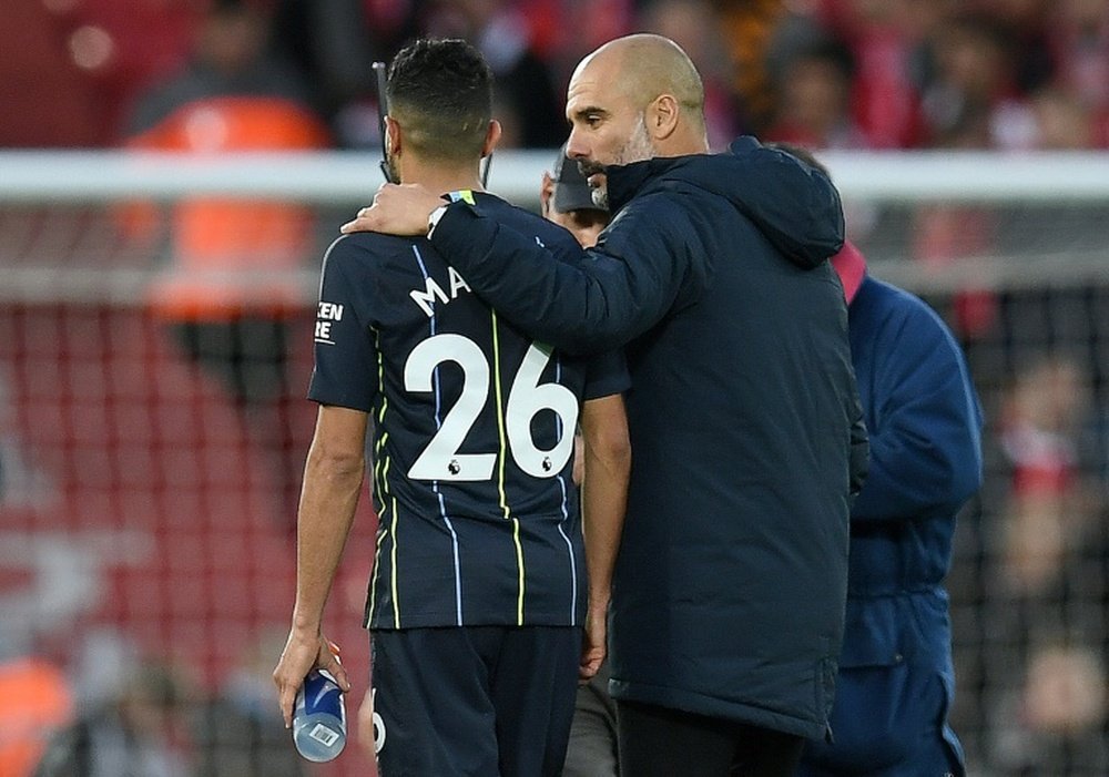 Pep Guardiola was full of praise for Riyad Mahrez. AFP