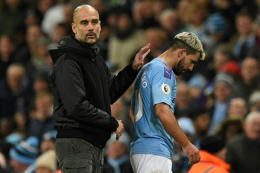 Pep Guardiola confirmed that Aguero will not return in time for the derby. AFP