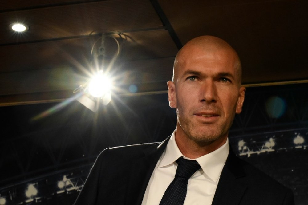 Real Madrids new French coach Zinedine Zidane pictured at a press conference at the Santiago Bernabeu stadium in Madrid on January 5, 2016