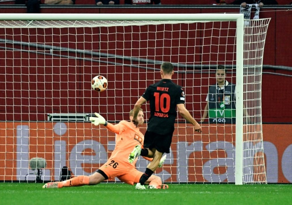 Florian Wirtz gave Bayer Leverkusen the lead over Hacken. AFP