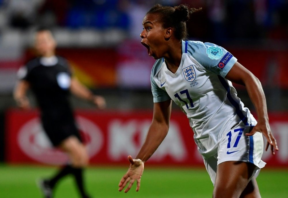 Nikita Parris scored the opener for England in their World Cup Qualifier against Russia. AFP