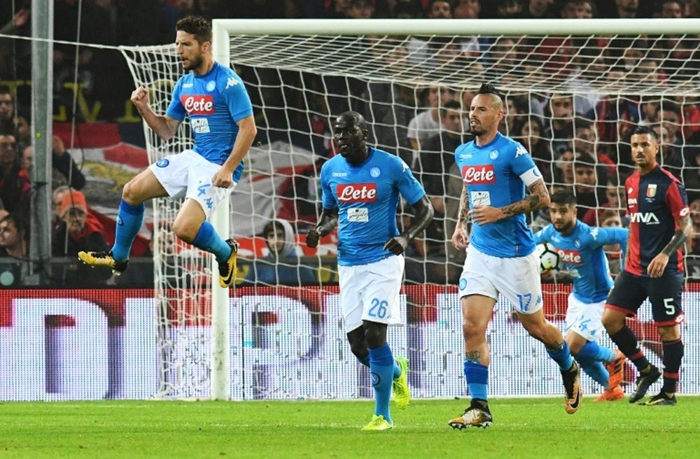 O Napoli venceu por 3-1 na receção ao Sassuolo. AFP