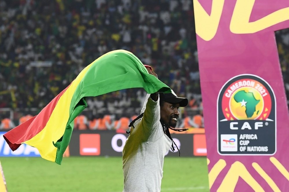 Aliou Cissé dédie la victoire du Sénégal à Sadio Mané. AFP