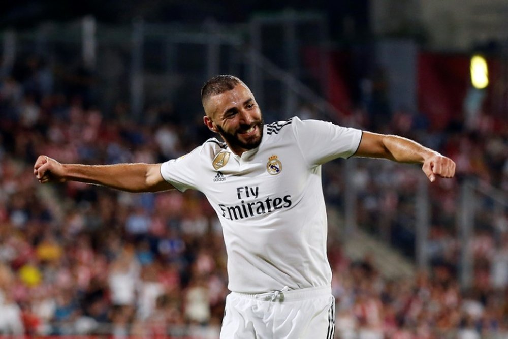 Benzema was in fine form. AFP