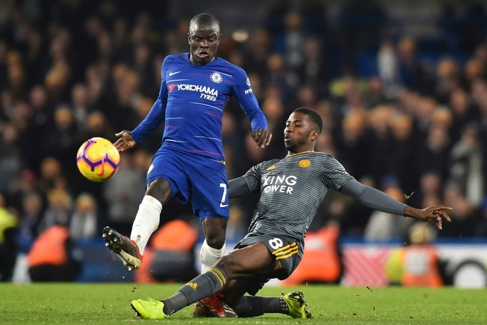N'Golo Kanté and Kelechi Iheanacho in action in the Premier League. AFP