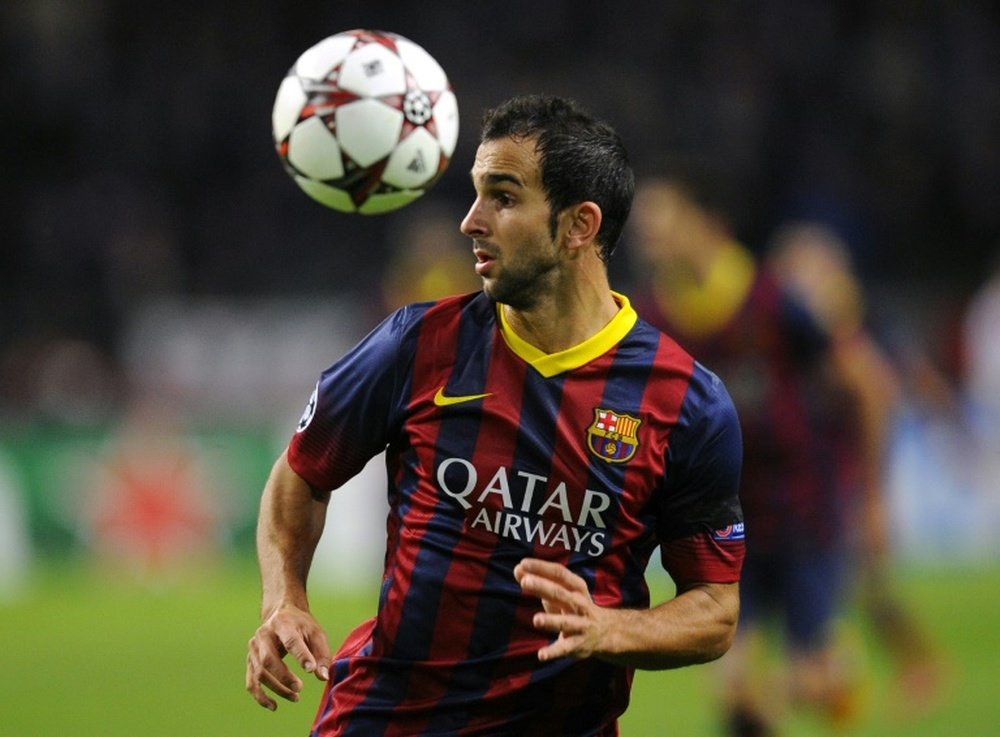 Barcelonas Spanish defender Martin Montoya looks to his side during the UEFA Champions League group H football match between Ajax Amsterdam and FC Barcelona at the Amsterdam Arena in Amsterdam on November 26, 2013