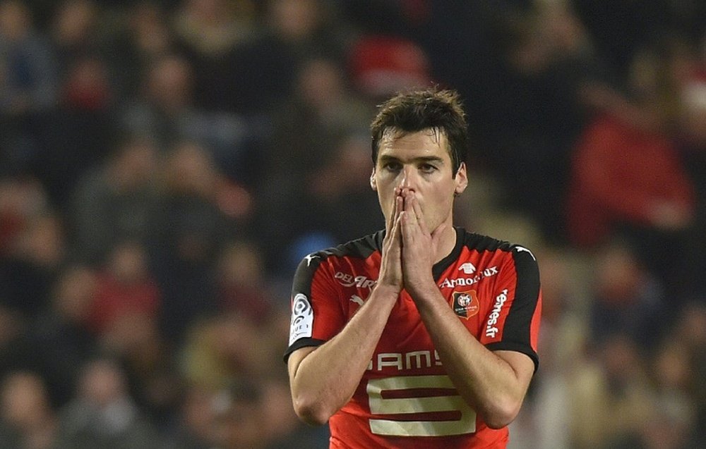 Rennes French midfielder Yoann Gourcuff, pictured on April 2, 2016, extended his deal with the Ligue 1 club after being out of contract since June 30
