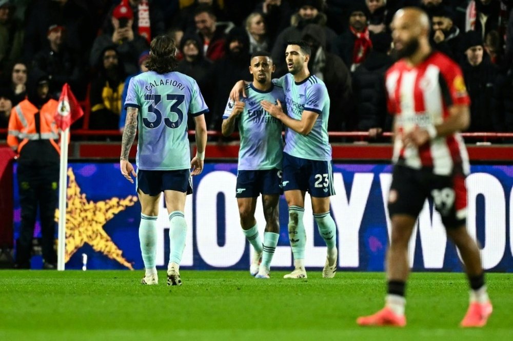 Gabriel Jesus scored the equaliser for Arsenal against Brentford. AFP