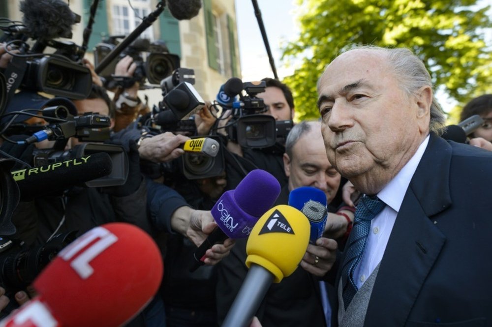 Former FIFA president Sepp Blatter arrives at the Court of Arbitration for Sport in Lausanne, Switzerland, on April 29, 2016
