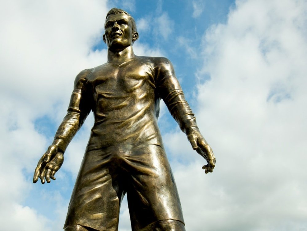 A statue of Cristiano Ronaldo is pictured in his hometown in Funchal on December 21, 2014