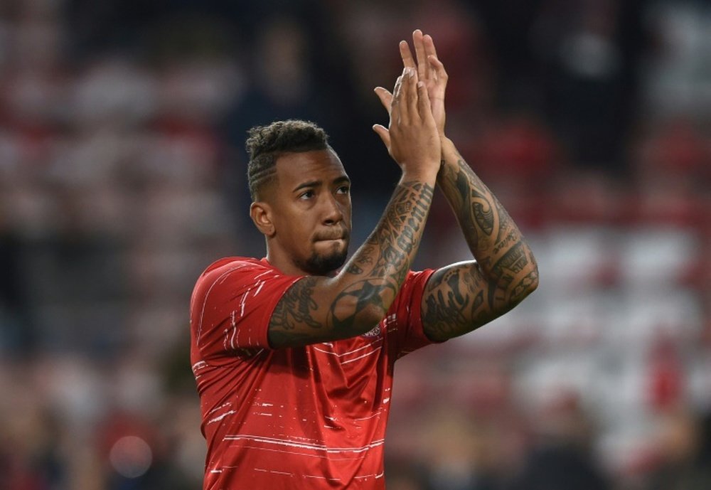 Bayern Munichs defender Jerome Boateng gestures prior the UEFA Champions League group D football match against PSV Eindhoven November 1, 2016