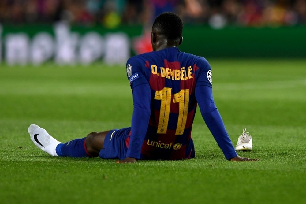 La lesión de Dembélé genera dudas. AFP