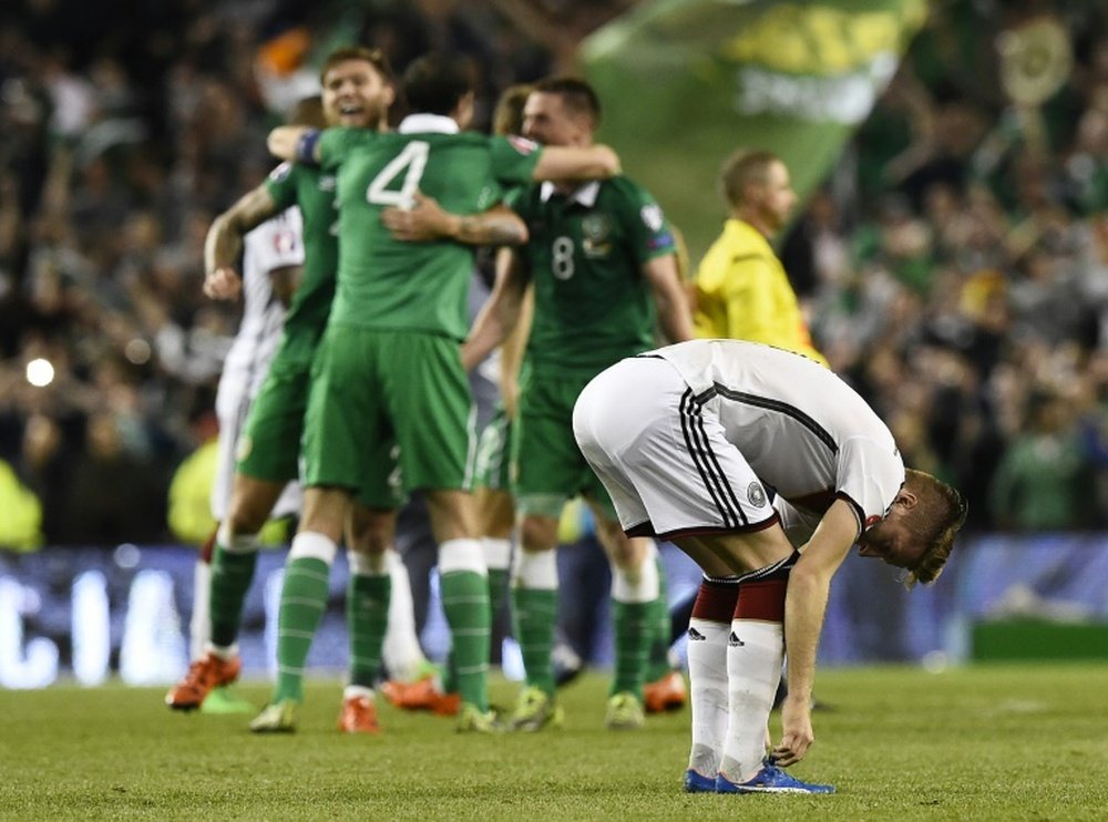 Ireland secured its first ever competitive victory over the Germans at a UEFA Euro 2016 qualifying match against Ireland in Dublin on October 8, 2015
