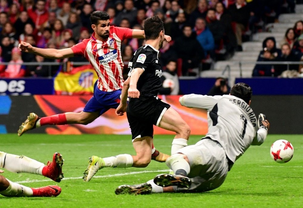 Costa goal wasn't enough for Atletico as Sevilla took control of the tie. AFP