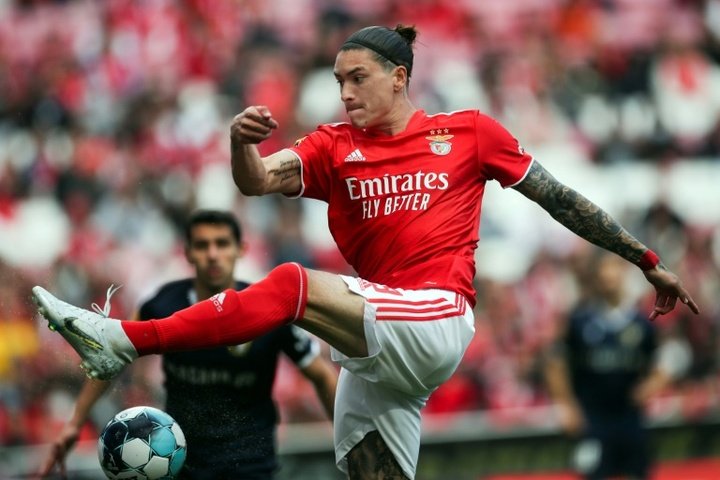 Benfica confirma o acordo com o Liverpool por Darwin Núñez. AFP