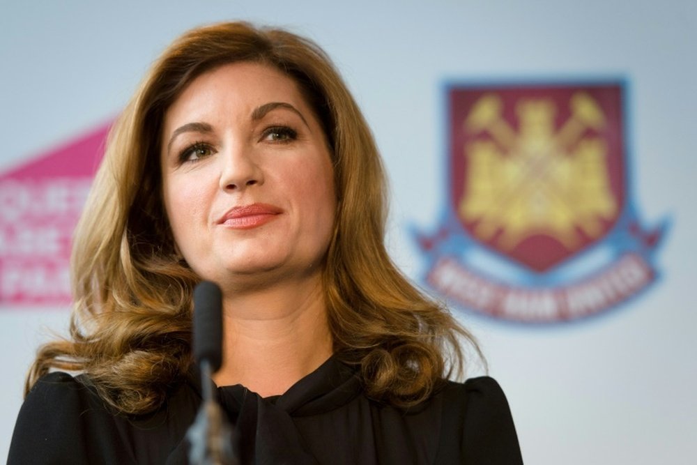 Karren Brady warns of the risks of playing behind closed doors. AFP