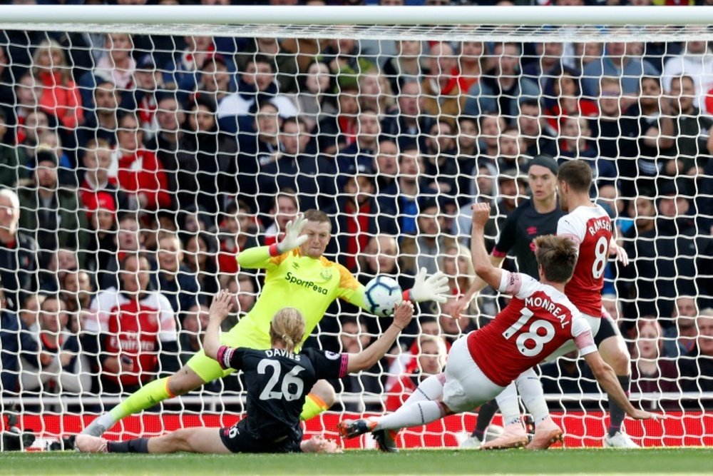 Pickford has made a strong start to the Premier League season. AFP