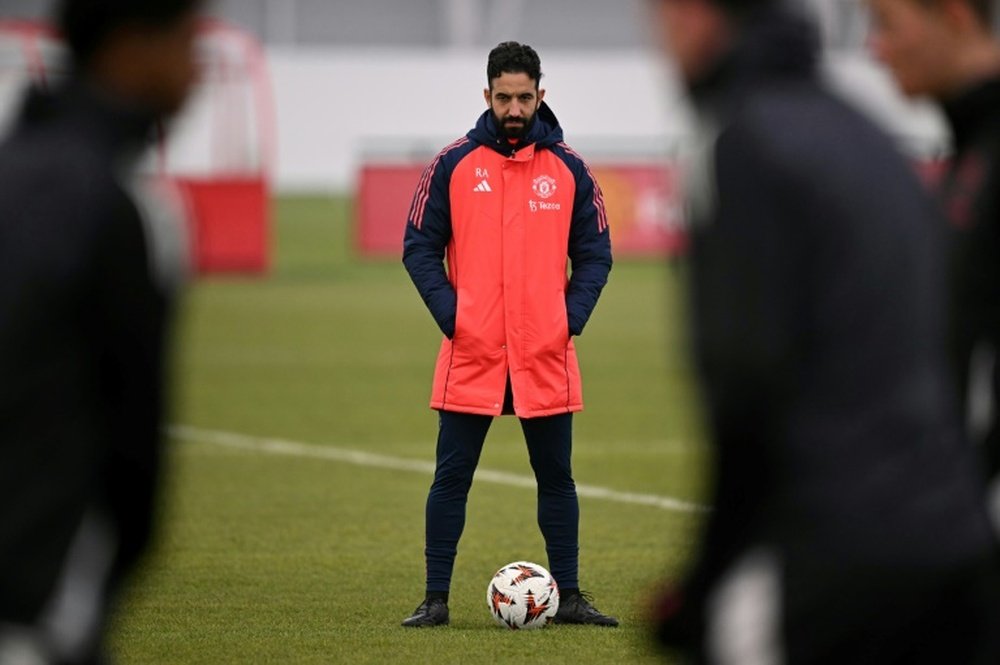 Ruben Amorim lors d'un entraînement. AFP